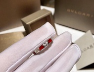 Bvlgari 925純銀紅瑪瑙蛇戒