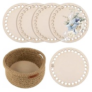 Bộ 5 10Cm Gỗ Tròn Móc Giỏ Đế Đáy Tự Nhiên Cho DIY Giỏ Ví Và Đồ Thủ Công