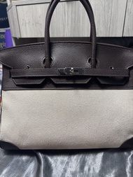 馬家Birkin帆布拼皮