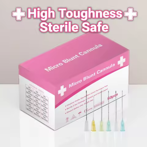 Korea Sterile Micro Tip Blunt Cannula 22g 23G 25G 27G 18G 30G 50mm 70mm High Toughnes Disposable Blu
