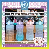 Water Bottle 2000ml Botol Air Gradient Water Bottle 1000ml Water Bottle Moai Fashion Bottle Drinking
