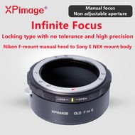 XPimage NF-E Locking adapter ring F mount AI AIS AUTO D Manual lens to Sony E NEX FE Mount mirrorles