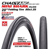 Chao Yang Mini Shark 20" Folding Bike Tire 20x1.35 35-406 Folded Bead Light Weight 20 Inch 406 Tayar Basikal Lipat