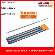 Bahco Round File 8'' - 4mm/4.8mm/5.5mm