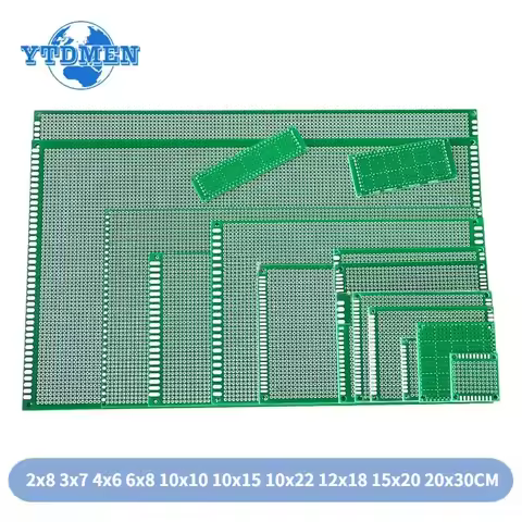 1PCS Single Sided PCB Universal Printed Circuit Board 2x8 3x7 4x6 6x8 10x10 10x15 10x22 12x18 15x20 