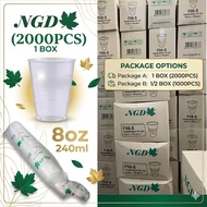 8oz Transparent Plastic Cup (1Box) / Cawan Plastik & Penutup Cawan / Party Cup / Cawan Plastik / Dri