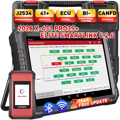 LAUNCH X431 PRO3S+ Elite Bi-Directional Scan Tool, Support 24V Truck & EV car extension,J2534 Progra