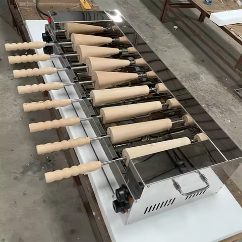 With 8 Roller Electric Hungarian Chimney Cake Maker Chimney Cake Rolls Grill Oven Machine Waffle Mak