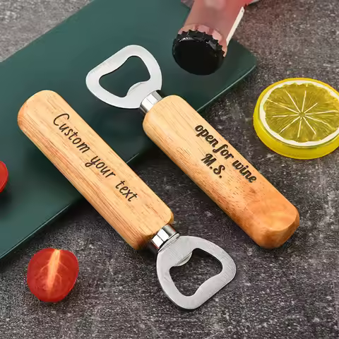 Custom Text Beer Bottle Opener Laser Engraving Beer Bottle Opener Kitchen Party Personalized Gift Wo