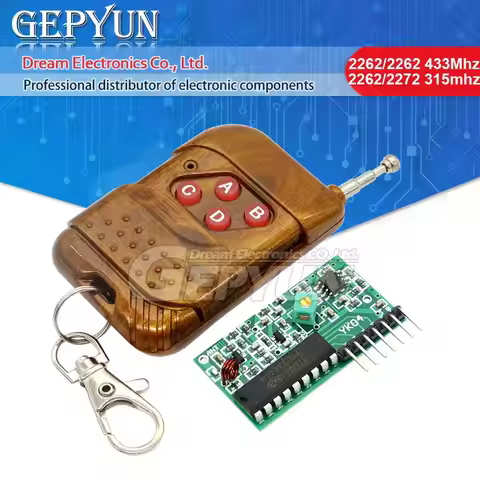 1set IC 2262/2262 433Mhz 2262/2272 4 CH 315mhz Key Wireless Remote Control Kits Receiver module
