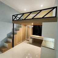 mezzanine bed lemari dipan tingkat rangka kombinasi besi hollow