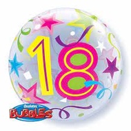22" Qualatex Bubble 18th Birthday Brilliant Stars