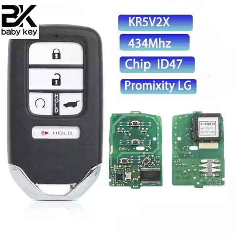 BBKey for 433MHz ID47 Chip FCC ID: KR5V2X Smart Remote Key Fob for Honda Piot CR-V Civic 2016 2017 2