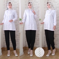 Seena - KM 012 Baju Kemeja putih polos wanita kerja kantoran PNS Guru