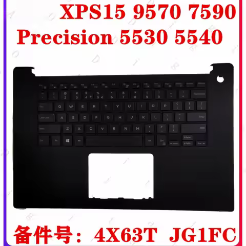 YU-- for Dell XPS 15 9570 7590 Precision 5510 5520 5530 5540 US Small shuttle Palm rest keyboard cas