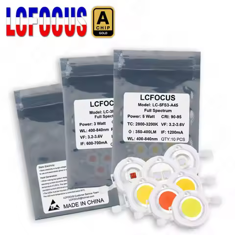 Hydroponices 1W 3W 5W COB LED Grow Light Chip Full Spectrum 660nm 440nm 395nm 740nm For Plant Seedli