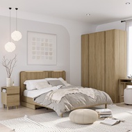 SB Design Square SB FURNITURE เตียงนอน ขนาด 3.5 ฟุต รุ่น Skift สีไม้อ่อน (118x210x100 ซม.)