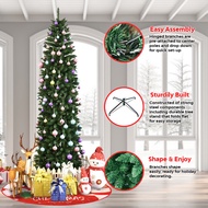 (WY) Green Pointed Christmas Tree 5\6\7 Ft 150\180\210cm Christmas Home Decor Christmas Tree Makapal Set