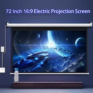 eusf Remote Control Projection Screen 72inch 16:9 Wide View Motorized Projector Screens Fabric With 