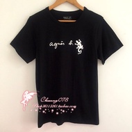New Style sport agnes b.Simple Letter Lizard Pattern Printed Short-Sleeved Round Neck 100% Cotton Lo