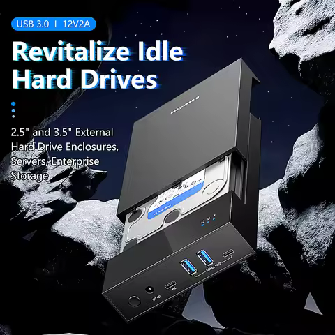 Blueendless 2.5/3. 5 HDD/SSD Enclosure with USB3.0 HUB support 18TB TYPE C TO SATA Adapter tool free