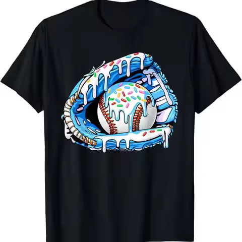 Baseball Glove Drip Ice Cream Sprinkles T Shirt