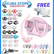 Combo Set Mask Zeepro Sphero Snorkel Folding Nautilus Flexible Mask Low Volume Apnea Freedive Freedi