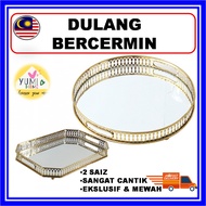 DULANG CERMIN | LOGAM DULANG HIASAN MEJA KOPI |  DULANG CERMIN HIASAN | DULANG CERMIN GOLD