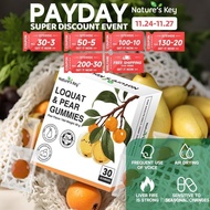 Nature's Key Gummies Loquat & Pir Melegakan Kerongkong Gummies, menggunakan ekstrak semula jadi untu