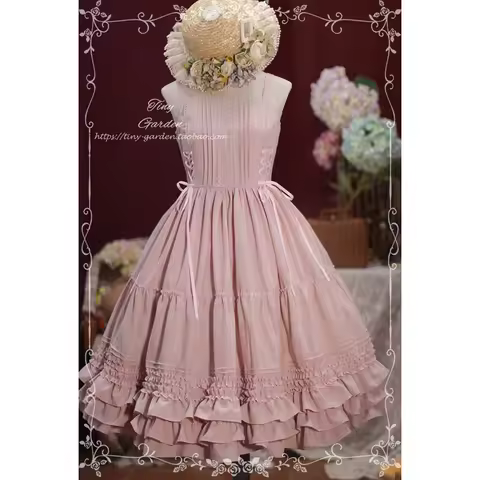 ~Garden Dance 2.0~Elegant Lolita JSK Dress Side Drawstring Bow by Tiny Garden