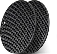 鬼佬倉 - 耐高溫矽膠蜂巢隔熱墊（2件裝）、多功能防燙隔熱蜂巢狀橡膠墊、加厚抗高溫、烘焙手套