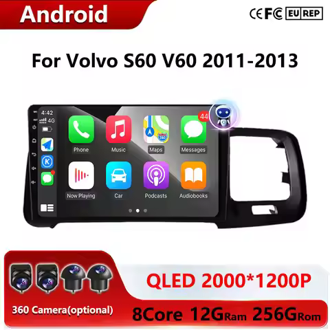 For Volvo S60 V60 2011-2013 Car Radio Multimedia Player Android Auto Wireless CarPlay GPS Navigation