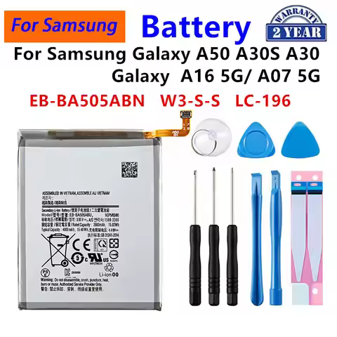 Brand New EB-BA505ABN EB-BA505ABU W3-S-S LC-196 Battery For Samsung Galaxy A50 A505F Galaxy A16 5G A