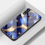 Case For VIVO Y12 Y15 Y17 Y12i Y3 Y3s 2020 Blue Flower Phone Silicone Glass Shell