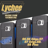 Samsung Galaxy S6/S6 Edge/S7/S7 Edge/S8/S8 Plus Leather-Liked Pattern Rubber Phone Casing