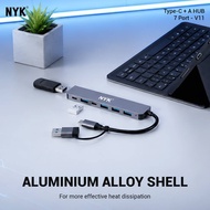 NYK V11 7-port USB Hub Dual Connector Type-C + A USB3.0 USB2.0/