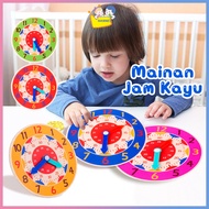 Hannei Clock Children's Toy Learning Wooden Clock Shape Shorting Clock Wooden Toy Wooden Clock