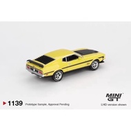 MINI GT 1: 64 Ford Mustang Ford Mustang Mach1 Yellow Alloy Car Model #1139