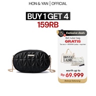 [BUY 1 GET 4] HONYAN Tas Selempang Wanita Simple Elegan Aeshtetic Korea - Nuber Sling Bag