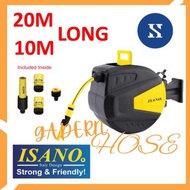 ISANO 10M & 20M Wall Mounted Automatic Reel Retractable Rewind Water Hose Extension Air Rumah garden