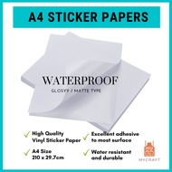 Printable Vinyl Sticker Paper for Inkjet Printer Waterproof - Glossy / Matte