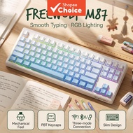 FREEWOLF M87 V2 gaming mechanical keyboard 87-key keypad, tri-mode: Bluetooth, 2.4G, wired Type-C, 1