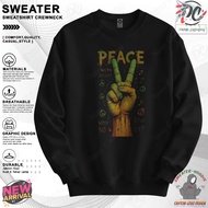 BLACK CREWNECK SWEATER CUSTOM LOGO SWEATSHIRT PEACE WOMEN'S NO BEMAN CRY