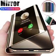 1 ชิ้น เคสหนังฝาพับสีทอง 3D กระจกหรูหรา ชุบไฟฟ้า เงางาม พับได้ มีขาตั้ง, เคสโทรศัพท์ป้องกันรอยขีดข่ว