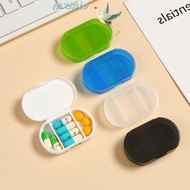 MXMIO Mini Pill Box, Three Compartments Transparent Small Medicine Box, Pill Tablet Storage Box Moisture-proof Daily Portable Travel Medicine Organizer Pill Box
