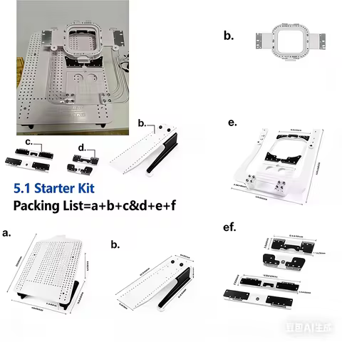 Hooping Station Kit with 5.1x5.1inch Magnetic Hoop Master For Brother Tajima Ricoma etc Embroidery M