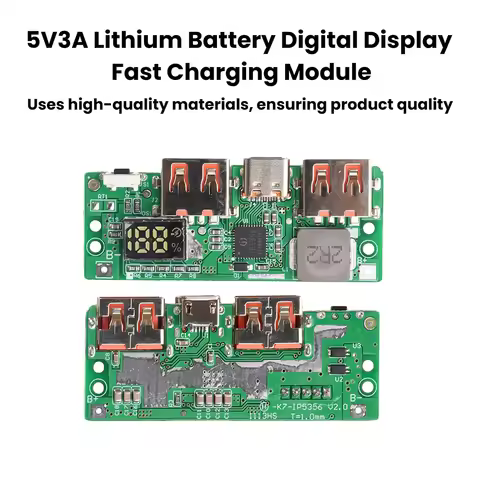 5V 3A Li-ion Battery Nixie Tube Fast Charging Module IP5356 Type-C Micro USB Supports QC3.0 2.0 PD3.