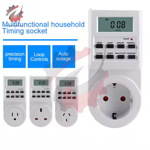 Outlet Timer 24 Hours Programmable and Plug in Timer for Electrical Outlets Indoor Digital Timer for
