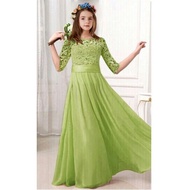 LONG DRESS LACE GREEN LK001 E