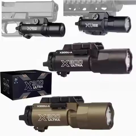 MGP Outdoor TacticaFlashlight X300U Metal Pistol Gun Strobe LED Light Fit 20mm Rail Airsoft Hanging 